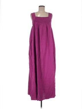NWT: Easel Smocked Neckline Back Tie Side Pockets Maxi Dress• Medium
